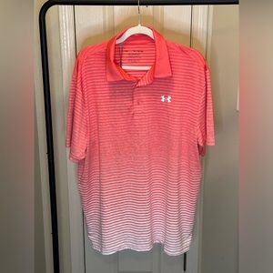 Mens Under Armour the playoff polo shirt XL salmon pink peach